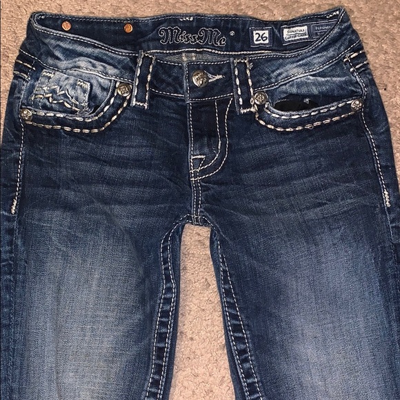 Miss Me Pants - Miss Me Cuffed Capri Embellished Flap Pockets